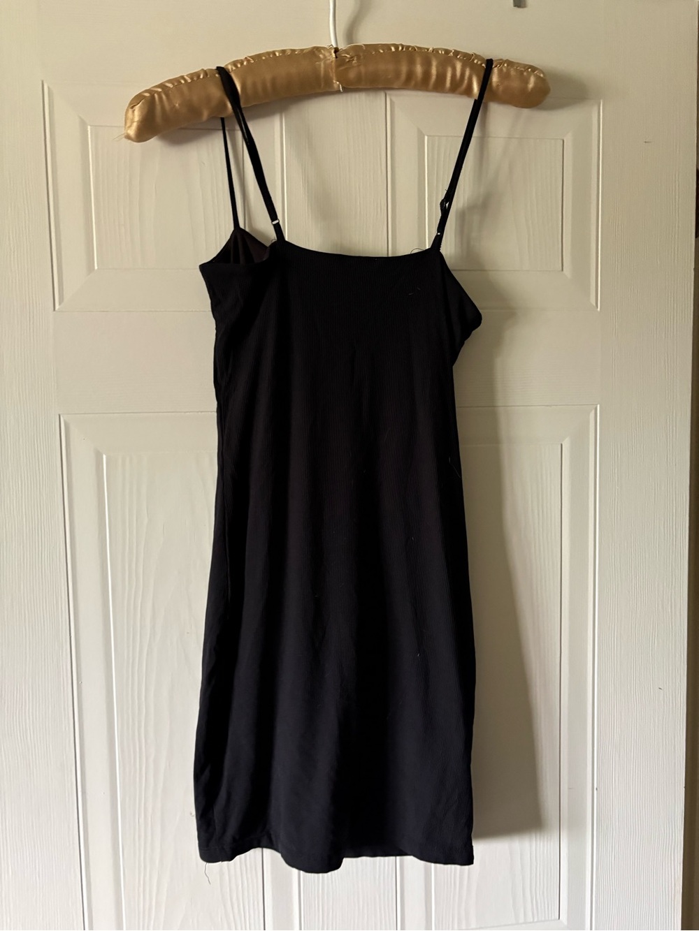 Garage Black Mini Slip Dress with Adjustable Straps